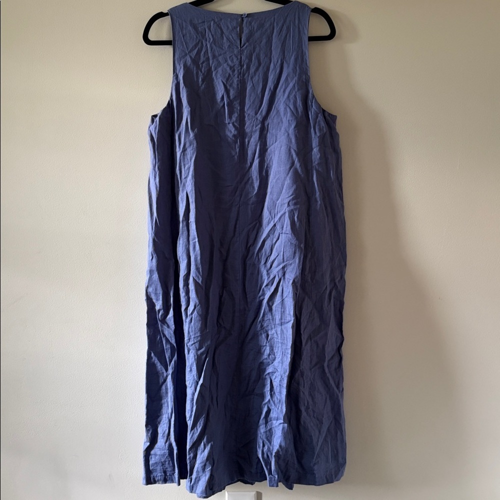 Eileen Fisher Sleeveless Midi Dress in Periwinkle Blue SZ Large - Picture 3 of 3